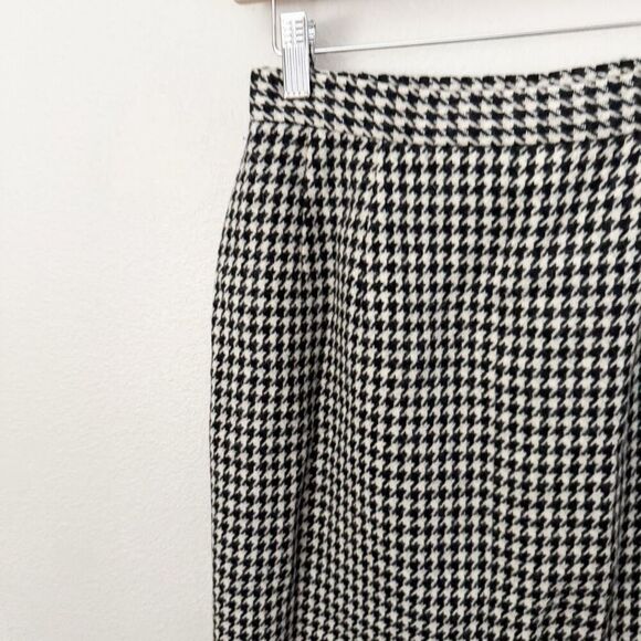 EVA DONNA | Wool Houndstooth Midi Pencil Straight Skirt Lined | Size Small - Picture 5 of 8
